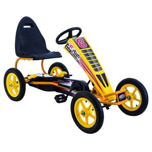 GO Kart cu pedale, 6-15 ani, Kinderauto F8-1, roti Gonflabile 10 inch, culoare galbena imagine