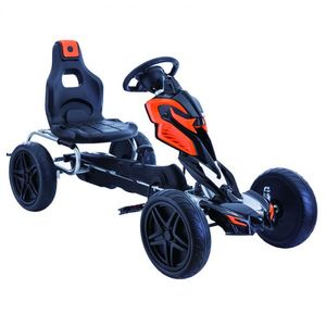 GO Kart cu pedale, 5-10 ani, Kinderauto Thunder, roti EVA, culoare Neagra imagine