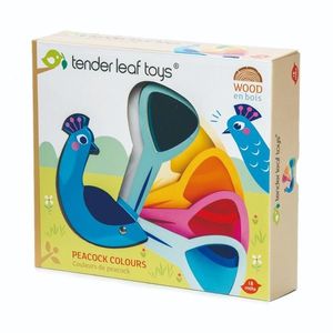 Paun colorat din lemn, Tender Leaf Toys imagine