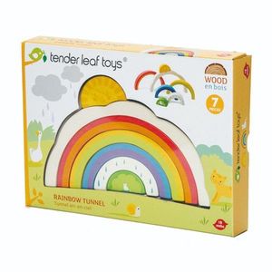 Tunelul curcubeu din lemn, Tender Leaf Toys, 7 piese imagine