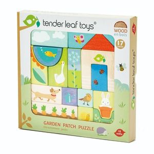 Puzzle educativ din lemn, Tender Leaf Toys, ilustratii din gradina, 17 piese imagine