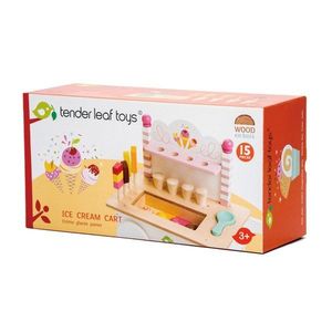 Set de joaca, Caruciorul cu inghetata din lemn, Ice Cream Cart, Tender Leaf Toys, 15 piese imagine