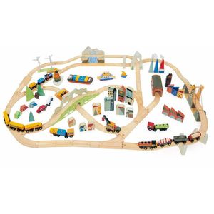 Set de tren cu vedere la munte, Tender Leaf Toys, din lemn premium imagine