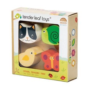 Tabla senzoriala din lemn premium, Tender Leaf Toys, Efecte tactile, 5 piese imagine