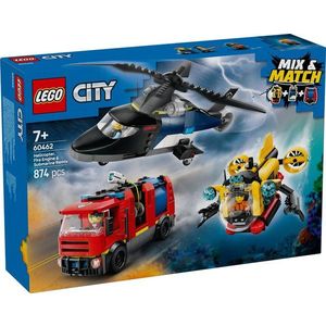 LEGO® City - Elicopter, autospeciala de pompieri si submarin in versiuni remixate (60462) imagine