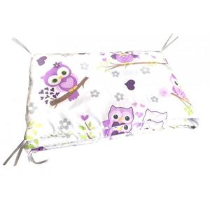 Set de aparatori pufoase h35 pat 120x60 cm DeLuxe Bufnite violet imagine