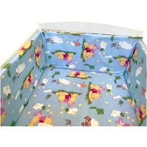 Lenjerie patut cu 5 piese Croitoria Noastra Winnie The Pooh albastru 120x60 cm imagine