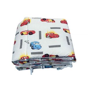 Set de aparatori pufoase h35 pat 120x60 cm DeLuxe Cars pe alb imagine