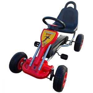 Kart cu pedale pentru copii A05 Kidscare rosu 3-6 ani roti gonflabile imagine