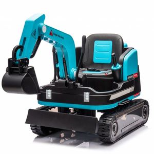 Excavator electric pentru copii Kinderauto X7, 110W, 12V-12Ah, scaun tapitat, telecomanda, Premium, albastru imagine