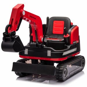 Excavator electric pentru copii Kinderauto X7, 110W, 12V-12Ah, scaun tapitat, telecomanda, echipare Premium, rosu imagine