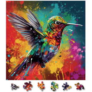 Puzzle din lemn - Pasarea Colibri 1 | Woodmix Puzzles imagine