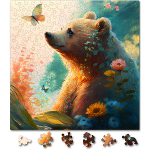 Puzzle din lemn - Gentle Bear | Woodmix Puzzles imagine