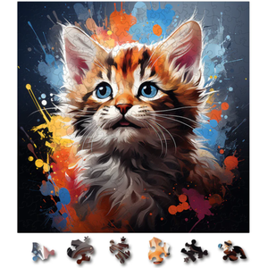 Puzzle din lemn - Baby Bobcat 4 | Woodmix Puzzles imagine