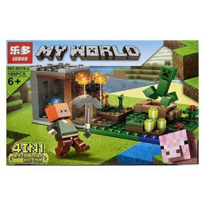 Set de constructie Leduo, My World of Minecraft, 4 in 1, 180 piese imagine