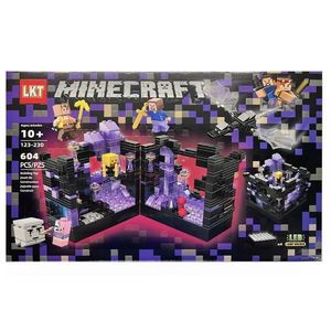 Set de constructie LKT Minecraft cu lampa LED 604 piese tip lego imagine