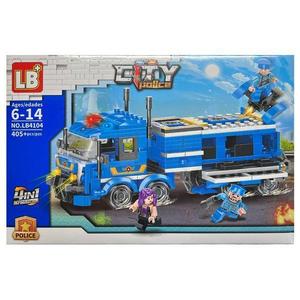 Set de constructie LB City Police 4 in 1, Camion de interventie, 405 piese tip lego imagine