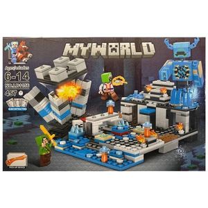 Set de constructie Minecraft My World cu parti mobile si efecte luminoase, 457 piese tip lego imagine