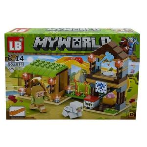 Set de constructie LB+, My World of Minecraft cu efecte luminoase si parti mobile, 225 piese imagine