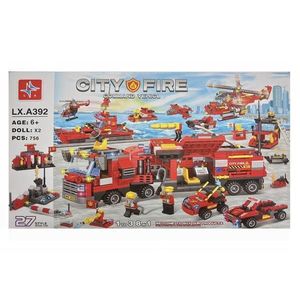 Set de constructie LX City Fire, Brigada Pompierilor, 8 in 1, 756 piese imagine