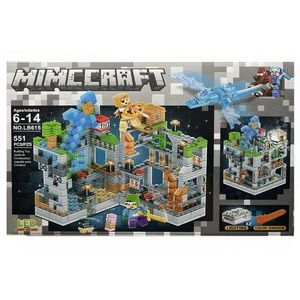 Set de constructie LB Plus, Lumea Minecraft cu lumini LED si parti mobile, 2 in 1, 551 piese imagine