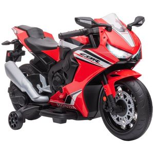 HOMCOM Motocicletă Electrică pentru Copii cu Baterie Reîncărcabilă 6V, Viteză 3 km/h, Muzică și Roți, 90x44x52 cm, Roșie | Aosom Romania imagine