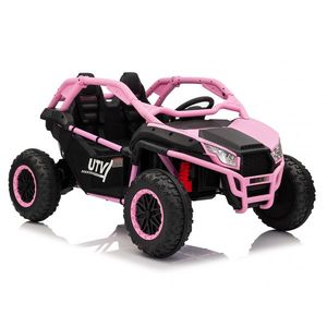 UTV electric pentru copii Kinderauto Dune-Buggy SPORT, 2 locuri, 800W, 24V 10Ah, scaune tapitate, roti moi EVA, roz imagine