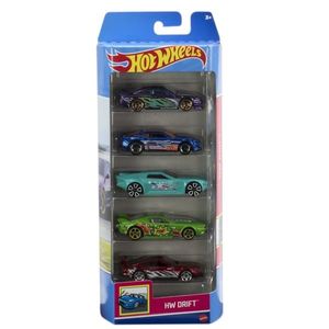 Set 5 masini - Hot Wheels cu design Hw Drift | Mattel imagine