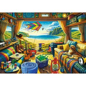 Puzzle 1000 piese - Tea Time - Calatorie cu caravana | Trefl imagine