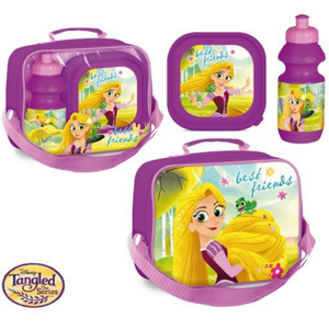 Set 3 piese geanta sandwich cutie sandwich si recipient lichide Rapunzel imagine