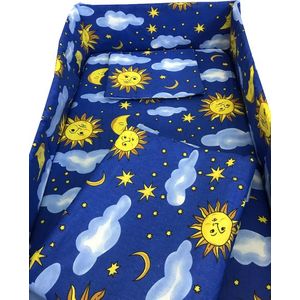 Lenjerie patut cu 5 piese Croitoria Noastra Soarele si luna 120x60 cm imagine