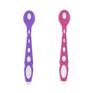 Set 2 lingurite din silicon BabyJem Soft Spoon PinkPurple imagine