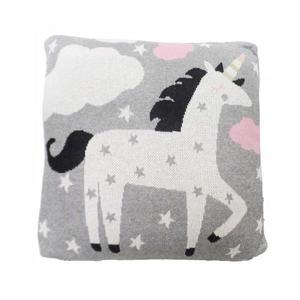 Perna decor bumbac Unicorn Gri Roz imagine