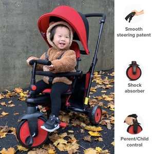 Tricicleta ultrapliabila Smart Trike 6 in 1 STR3 Rosu dotata cu frana si scaun rabatabil de la 10 luni si sistem patentat cu tehnologie Touch Steering imagine