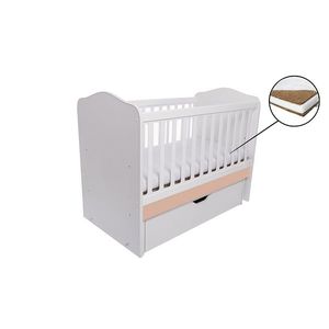 Patut Vessanti Como balansoar alb cu cappucino + saltea cocos confort 120 x 60 x 12 cm imagine