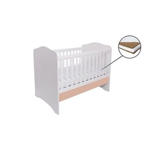 Patut Vessanti Como fara sertar alb cu cappucino + saltea cocos confort 120 x 60 x 12 cm imagine