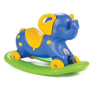 Balansoar elefant 2 in 1 cu roti si platforma detasabila Pilsan Blue imagine