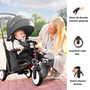 Tricicleta pliabila Smart Trike 6 in 1 STR3 Roz dotata cu frana si scaun rabatabil imagine