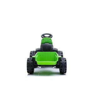 Tractor electric Nichiduta XXL 6V 25W cu remorca Green cu roti late si rezistente, remorca detasabila , baterie reincarcabila, pornire la buton imagine