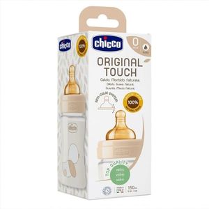 Biberon sticla Chicco Original Touch 150ml tetina cauciuc flux lent unisex 0luni+ imagine