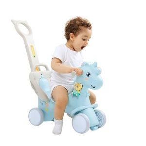 Balansoar 3 in 1 cu maner parental Nichiduta Unicorn Blue imagine