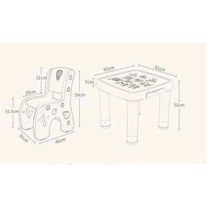 Set masuta cu 2 scaunele Learning Table PinkBlue imagine