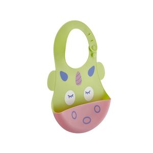 Baveta din silicon Soft Baby Bib Unicorn Green imagine