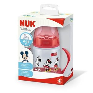 Biberon Nuk First Choice 150ml cu toarte si adaptor din silicon Mickey rosu 6 luni+ imagine