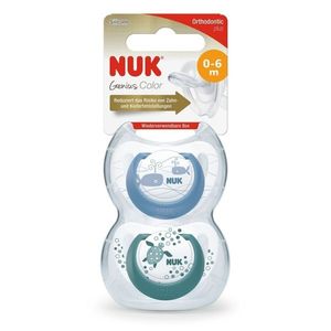 Set 2 suzete Nuk Genius Color silicon M1 blue 0-6 luni imagine