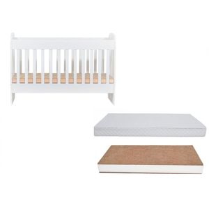 Set patut din lemn Nichiduta 120x60 cm Sweet Dreams II + Saltea cocos 10 cm imagine