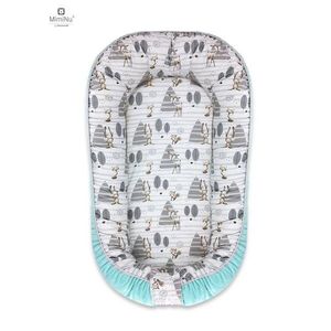 Cosulet bebelus pentru dormit Baby Nest 105x66 cm ForestMint MimiNu imagine