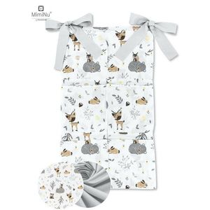 Organizator pentru patut 6 compartimente Forest friends GreyBeige MimiNu imagine