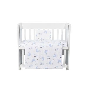 Set lenjerie 4 piese Mini Cot Blue moon white imagine