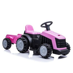 Tractor electric Nichiduta XXL 6V cu remorca Pink imagine